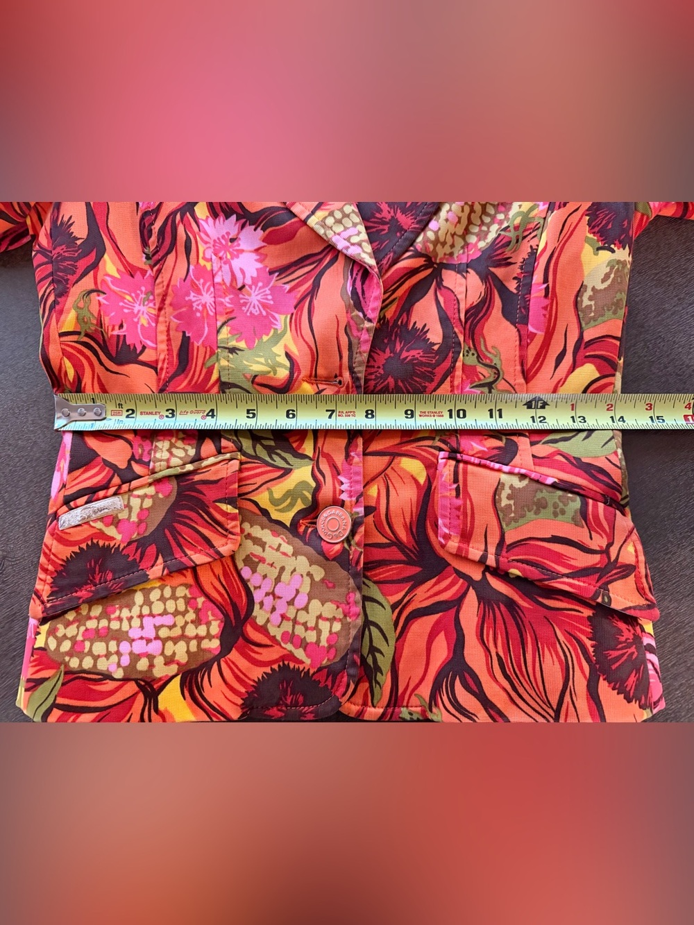 Vintage D&G by Dolce & Gabbana Vibrant Orange Floral Blazer | size 6 - Picture 14 of 16